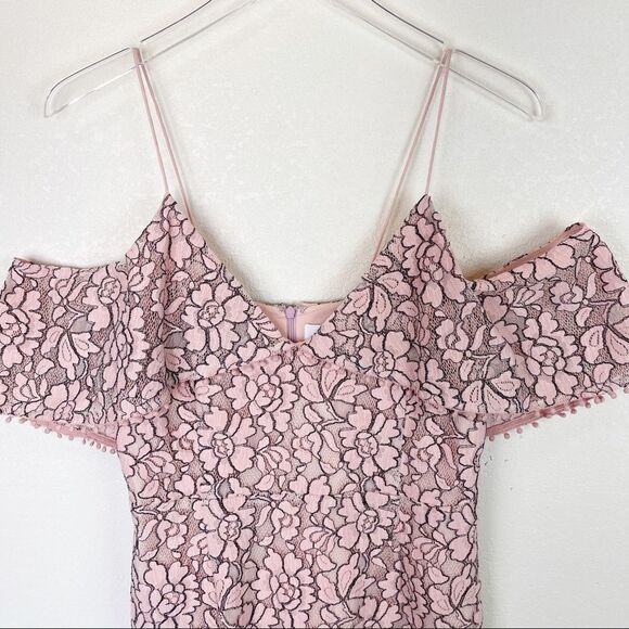 Nicholas Pink Eyelet Lace Midi Cocktail Tank Dress Size 8 - Picture 3 of 10